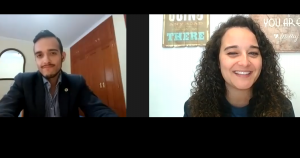El psicólogo Juan Carlos Arancibia con la psicóloga Andrea Mezquida en un momento de la entrevista.